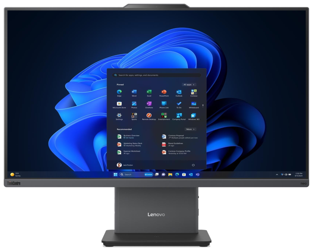 Lenovo ThinkCentre neo 50a 24 Gen 6 LNL Intel Core Ultra 5 226V 60.5 cm (23.8") 1920 x 1080 Pixeles PC todo en uno 16 GB 512 GB SSD Wi-Fi 6 (802.11ax) Gris - detalle