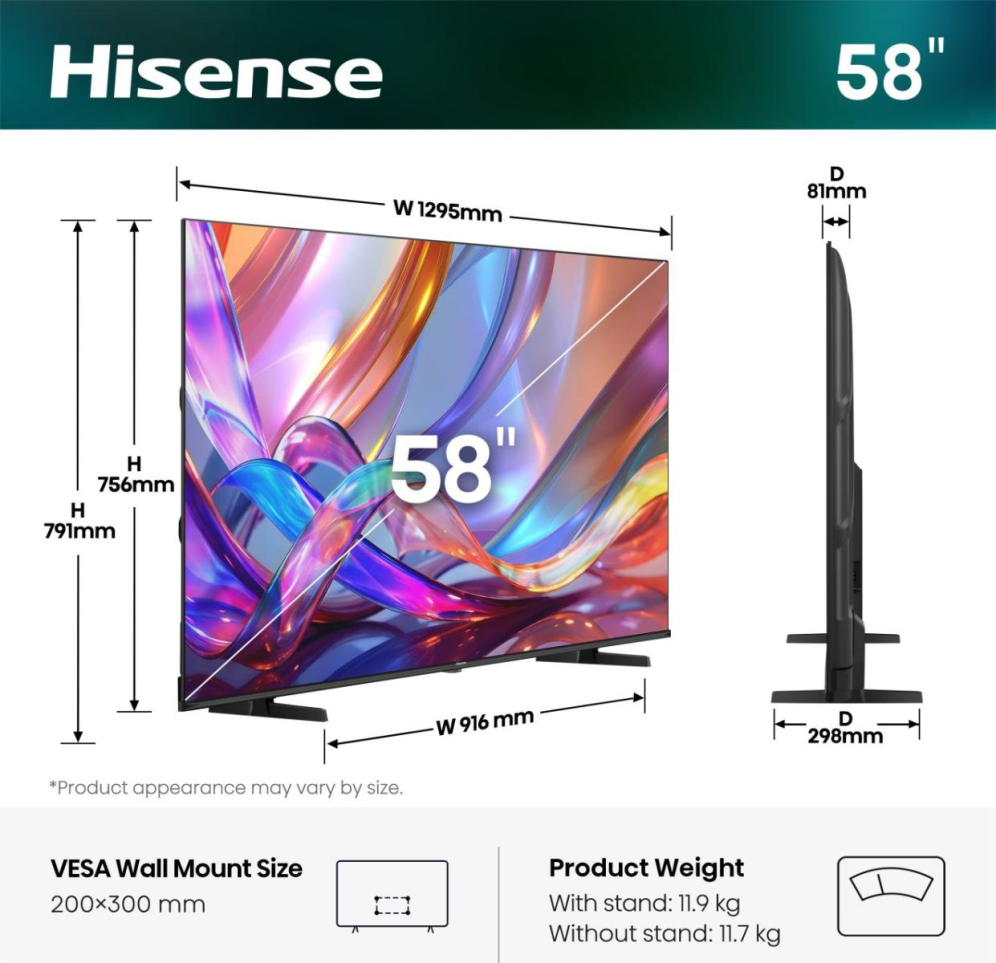 Hisense 58Q7S 147.3 cm (58") 4K Ultra HD Smart TV Wifi Negro - detalle