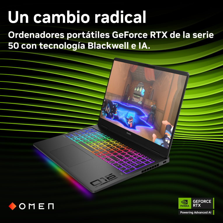 HP OMEN MAX Gaming 16-ak0001ns Copilot+ PC AMD Ryzen AI 9 375 Portátil 40.6 cm (16") WQXGA 32 GB DDR5-SDRAM 1 TB SSD NVIDIA GeForce RTX 5070 Ti Wi-Fi 7 (802.11be) Windows 11 Home Negro - detalle