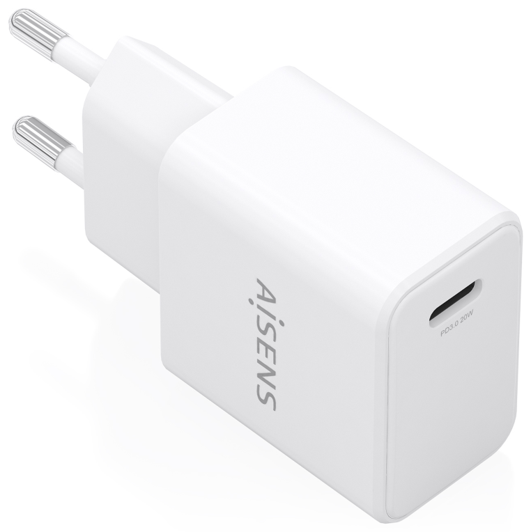 AISENS Cargador GaN USB-C PD3.0 1xUSB-C 20W. Blanco - detalle