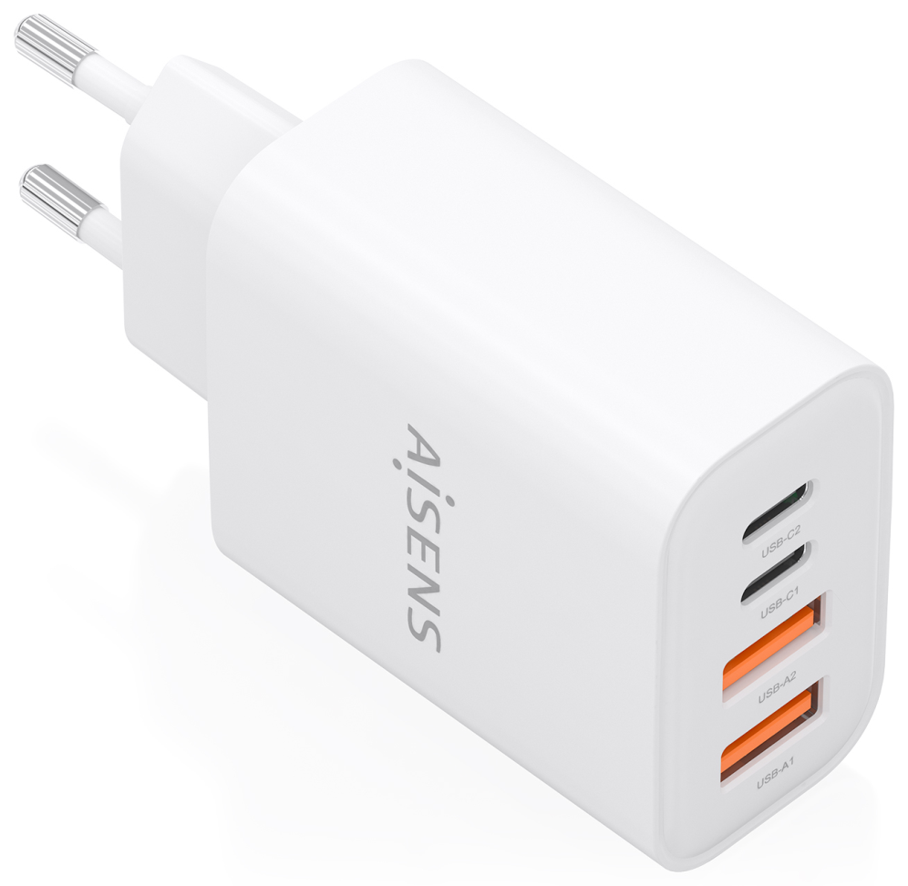 AISENS Cargador GaN 32W. 2xUSB-C PD3.0. 2xUSB-A. Blanco - detalle