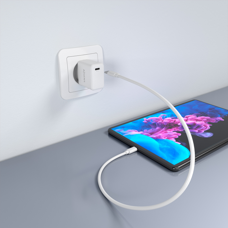 AISENS Cargador GaN USB-C PD3.0 1xUSB-C 20W. Blanco - detalle