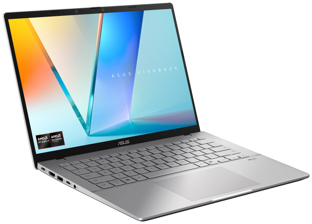 ASUS Vivobook S14 OLED M3407GA-SF010 Copilot+ PC - Ordenador Portátil 14" WUXGA (AMD Ryzen AI 7 445. 16GB RAM. 512GB SSD. Radeon 840M. Sin Sistema Operativo) Plata Fría - Teclado QWERTY español - detalle