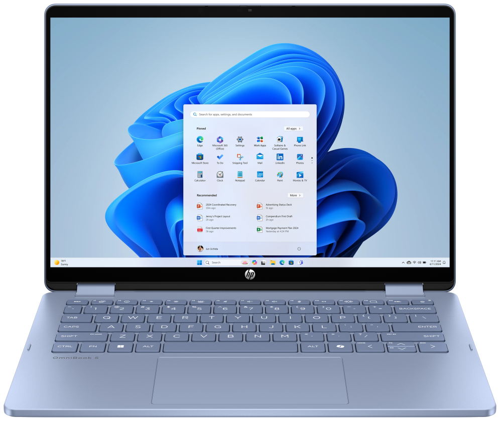 HP 14-FP0007NSX ULTRA 5 325 512GB 16GB 14.0IN WIN11 120U 35.6 cm (14") Pantalla táctil 2K LPDDR5-SDRAM SSD Wi-Fi 6 (802.11ax) Windows 11 Home Azul - detalle