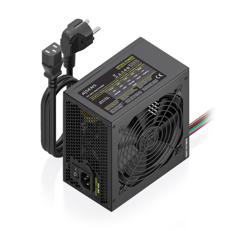 AISENS Fuente Alimentacion ATX 500W con Cable de Alimentacion OEM. Negra - detalle