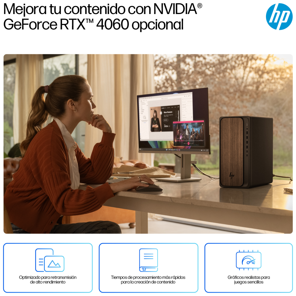 HP M03-0038NS U5-225 512GB 16GB FREEDOS DDR5-SDRAM SSD Torre PC AI PC - detalle