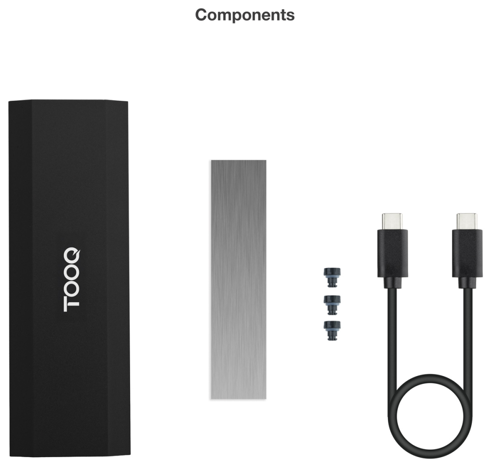 TooQ Caja Externa para SSD M.2 NVMe PICe. Negra - detalle