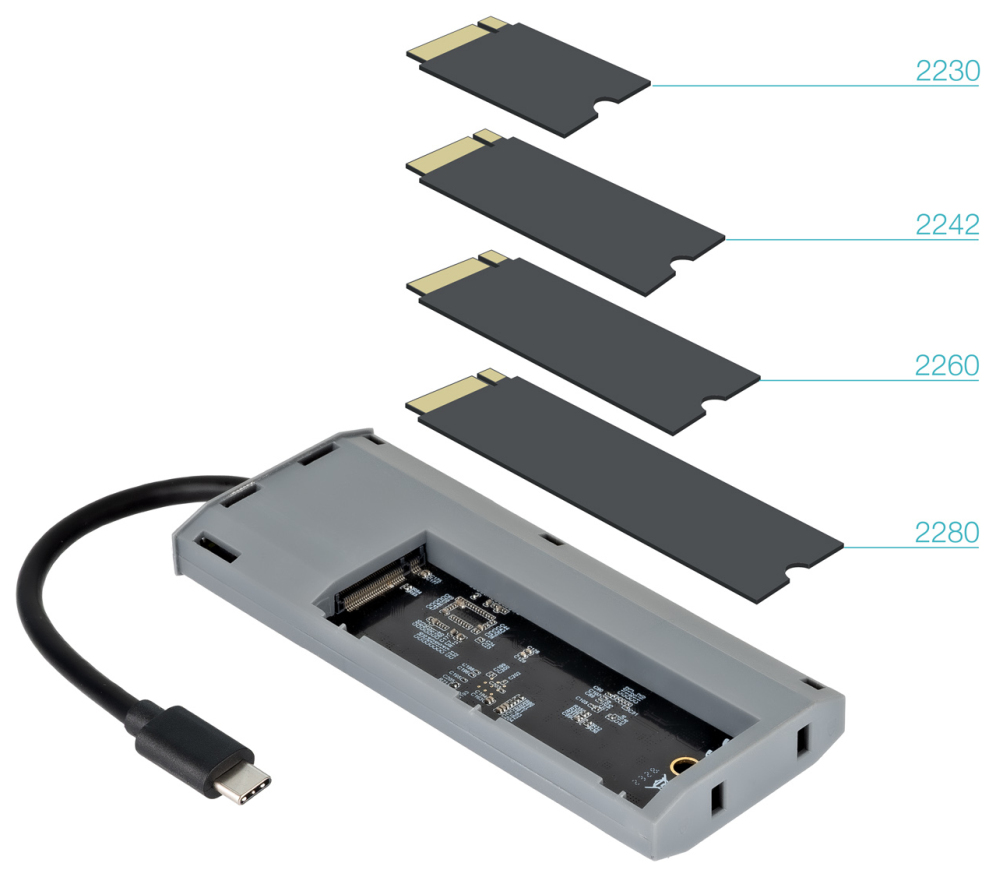 TooQ Caja externa para SSD M.2 NGFF/NVMe + HUB USB 3.2 Gen2 con 1xUSB-C/PD + 2xUSB-A + USB-C + HDMI. Gris - detalle