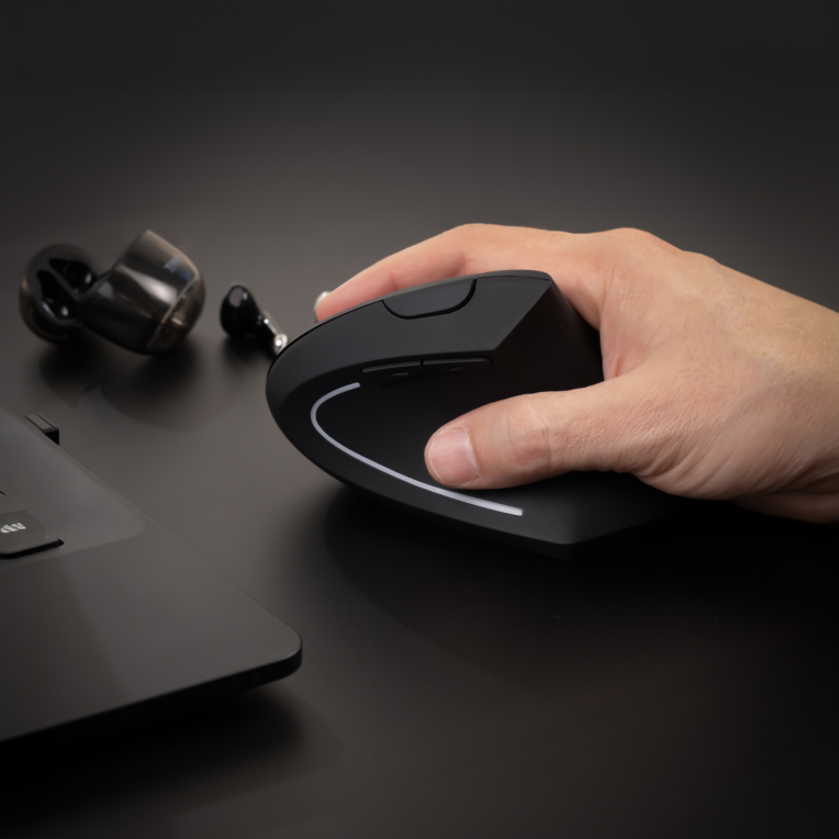 TooQ Ratón Inalámbrico Ergonómico Vertical 3200 DPI. 6 botones. Negro - detalle