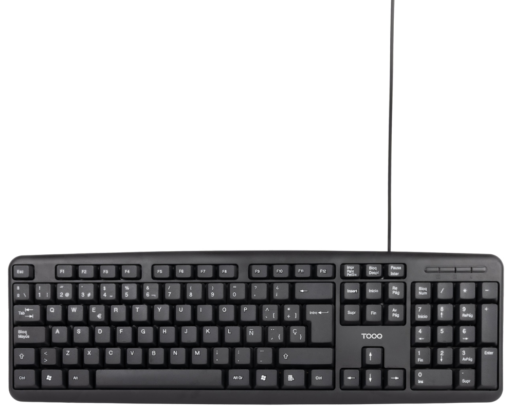 TooQ Teclado USB. 104 teclas. Negro - detalle