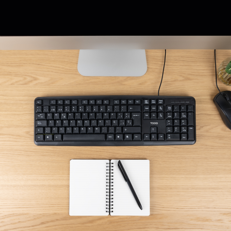 TooQ Teclado USB. 104 teclas. Negro - detalle