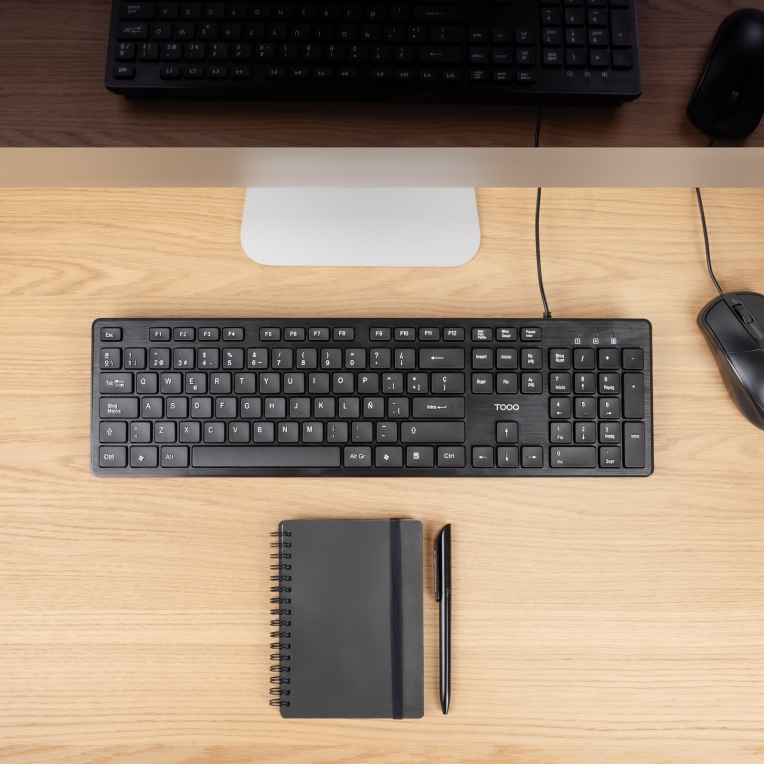 TooQ Teclado silencioso USB. 105 teclas. Negro - detalle