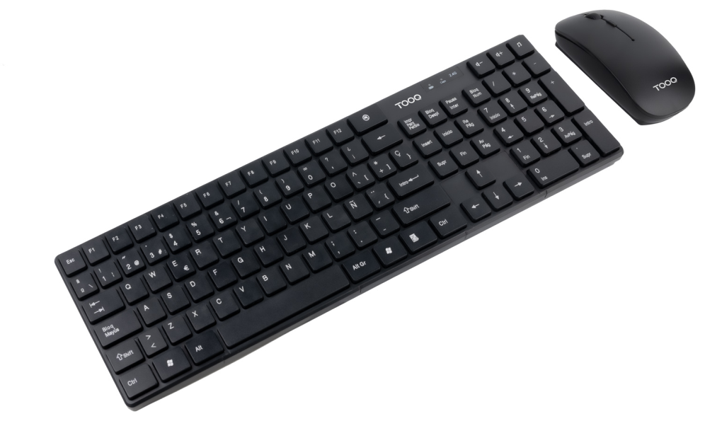 TooQ Teclado + Ratón slim inalámbricos. Negro - detalle