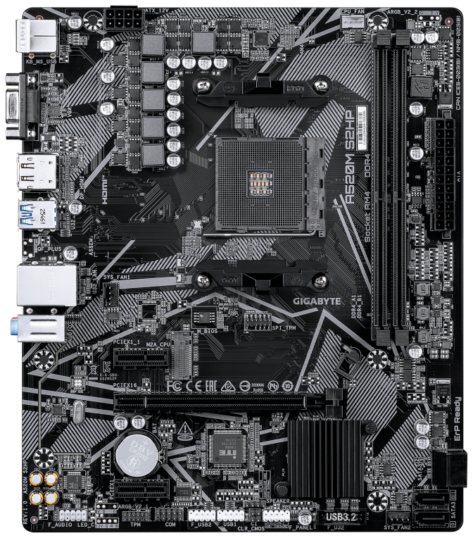 GIGABYTE A520M S2HP Placa Base - detalle