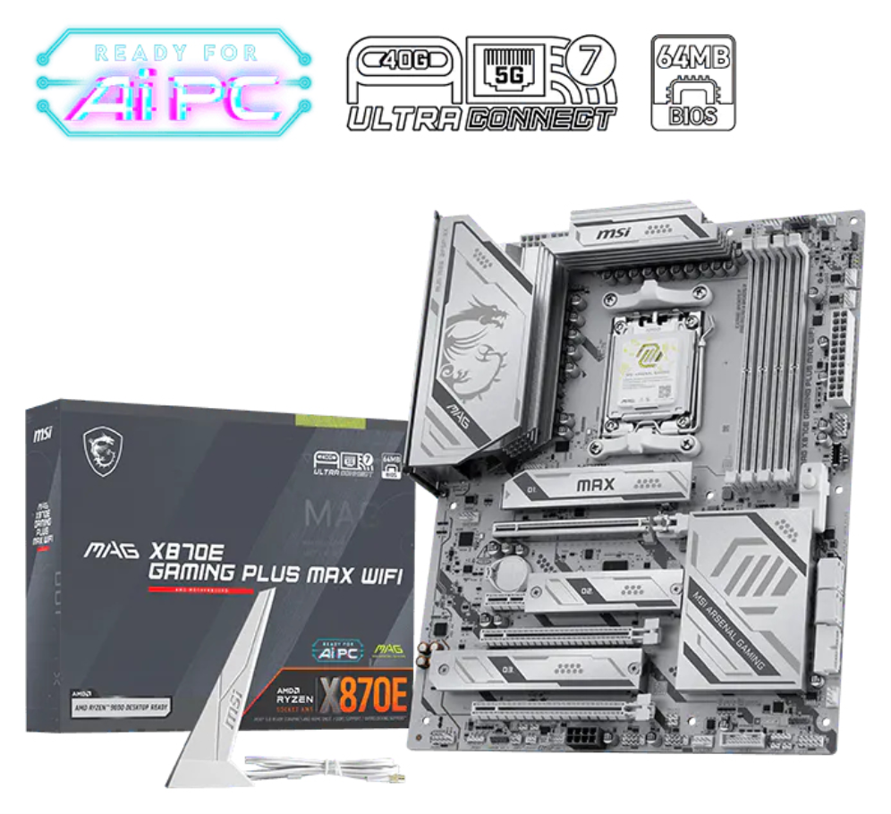 MSI MAG X870E GAMING PLUS MAX WIFI placa base AMD X870E Zócalo AM5 ATX - detalle