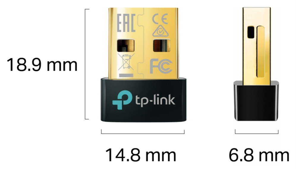 TP-Link Bluetooth 6.0 Nano USB Adapter aparato USB Negro - detalle