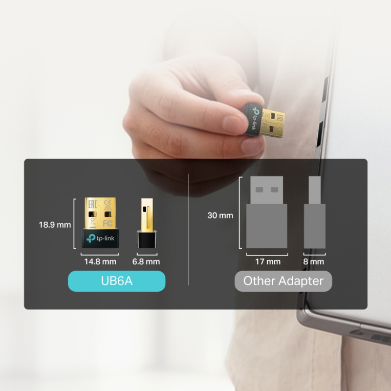 TP-Link Bluetooth 6.0 Nano USB Adapter aparato USB Negro - detalle