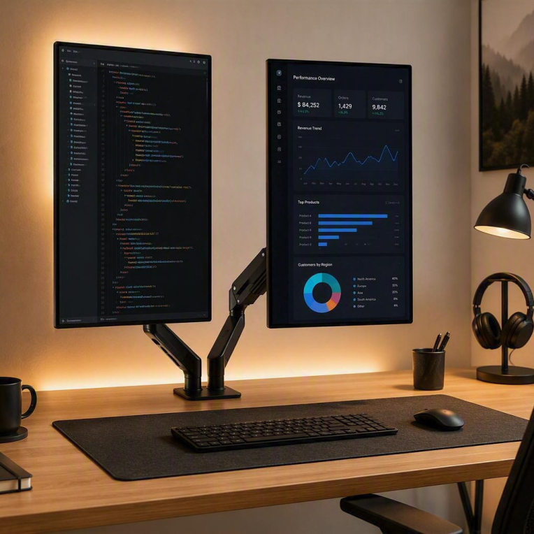 Ewent EW1491 soporte para monitor 86.4 cm (34") Escritorio Negro - detalle