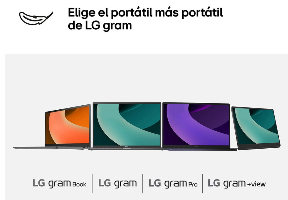 LG Gram Intel® Core™ i5 i5-1334U Portátil 35.6 cm (14") WUXGA 8 GB LPDDR4x-SDRAM 256 GB SSD Wi-Fi 6E (802.11ax) FreeDOS Negro QWERTY Español - detalle