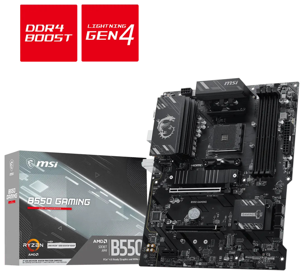 MSI B550 GAMING placa base AMD B550 Zócalo AM4 ATX - detalle