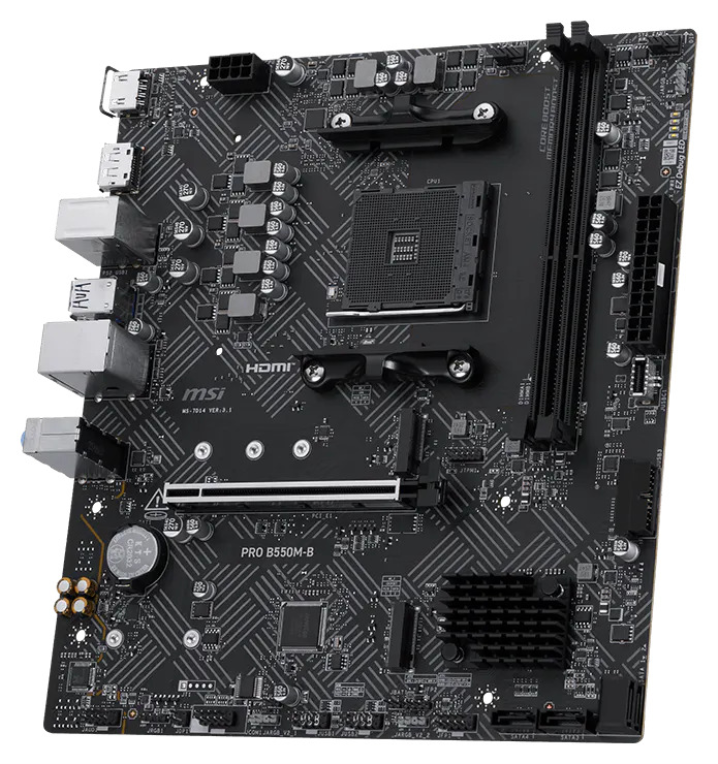 MSI PRO B550M-B placa base AMD B550 Zócalo AM4 micro ATX - detalle