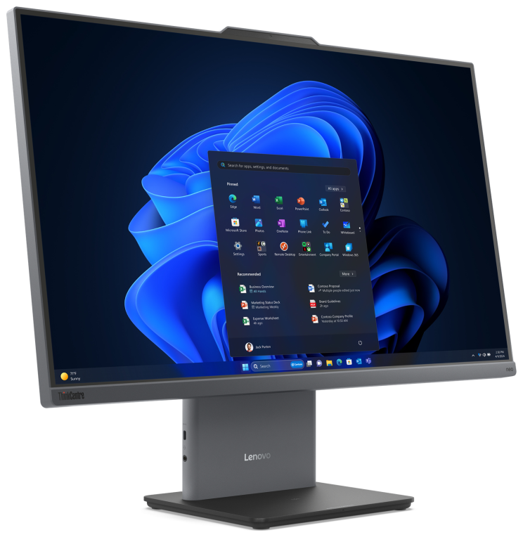Lenovo ThinkCentre neo 50a 27 Gen 6 LNL Intel Core Ultra 5 226V 68.6 cm (27") 1920 x 1080 Pixeles Pantalla táctil PC todo en uno 16 GB LPDDR5x-SDRAM 512 GB SSD Wi-Fi 6 (802.11ax) Gris - detalle
