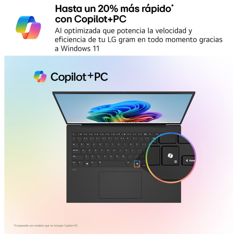 LG Gram 17Z90TL-G.AU88BN ordenador portatil Intel Core Ultra 7 258V Portátil 43.2 cm (17") WQXGA 32 GB LPDDR5x-SDRAM 1 TB SSD Wi-Fi 7 (802.11be) Windows 11 Home Negro - detalle