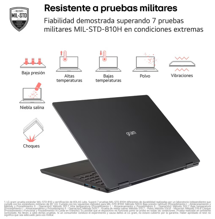 LG Gram 17Z90TL-G.AU88BN ordenador portatil Intel Core Ultra 7 258V Portátil 43.2 cm (17") WQXGA 32 GB LPDDR5x-SDRAM 1 TB SSD Wi-Fi 7 (802.11be) Windows 11 Home Negro - detalle