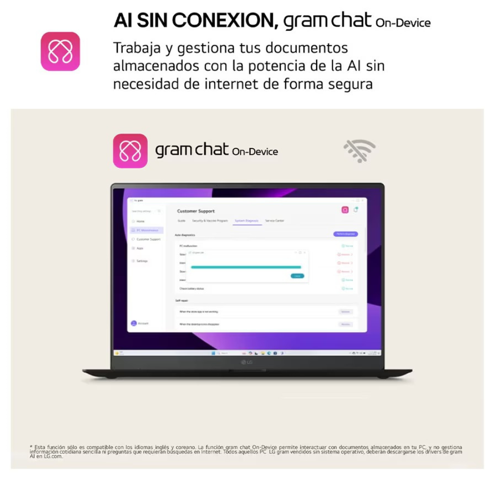 LG Gram 16Z90TL-G ULTRA7-258V IA SYST Intel Core Ultra 7 Portátil 40.6 cm (16") WQXGA 32 GB LPDDR5x-SDRAM 1 TB SSD Wi-Fi 7 (802.11be) Windows 11 Home Negro - detalle