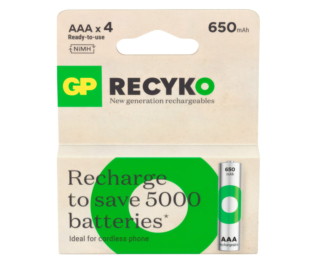 GP RECYKO GPRHCH63E042 / PILAS RECARGABLES / 4XAAA 650MAH - detalle