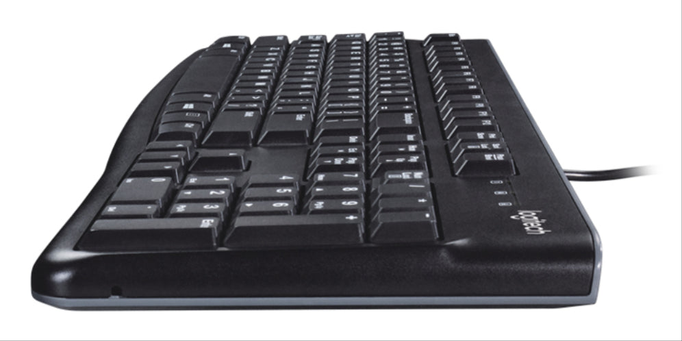 Teclado Logitech K120 para empresas, teclado universal USB QWERTY español, negro