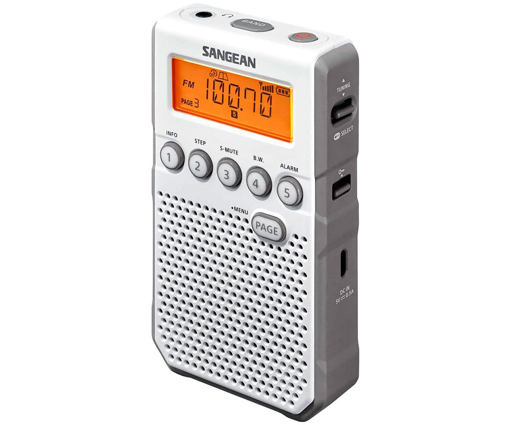 SANGEAN DT-800 BLANCO / RADIO DESPERTADOR PORTÁTIL - detalle