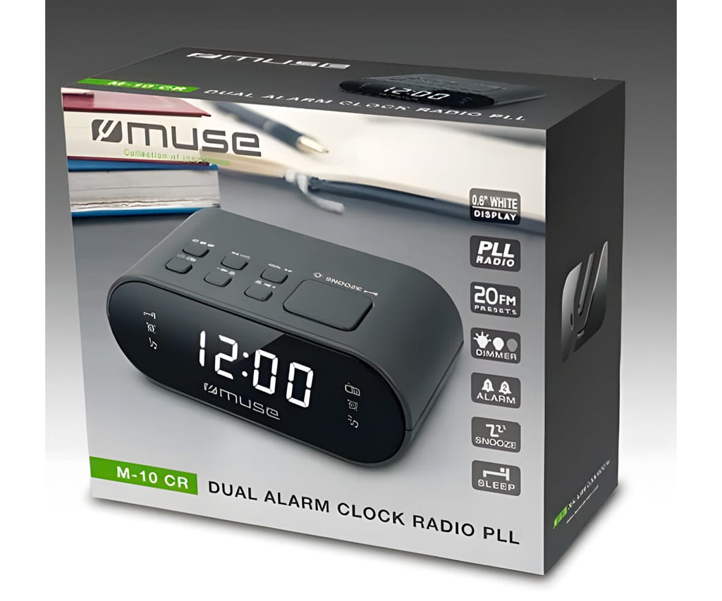 MUSE M-10 CR NEGRO / RADIORELOJ DESPERTADOR DIGITAL - detalle