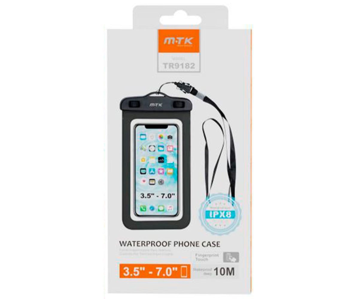 JC FUNDA IMPERMEABLE CON CORREA NEGRA / UNIVERSAL HASTA 7" - detalle