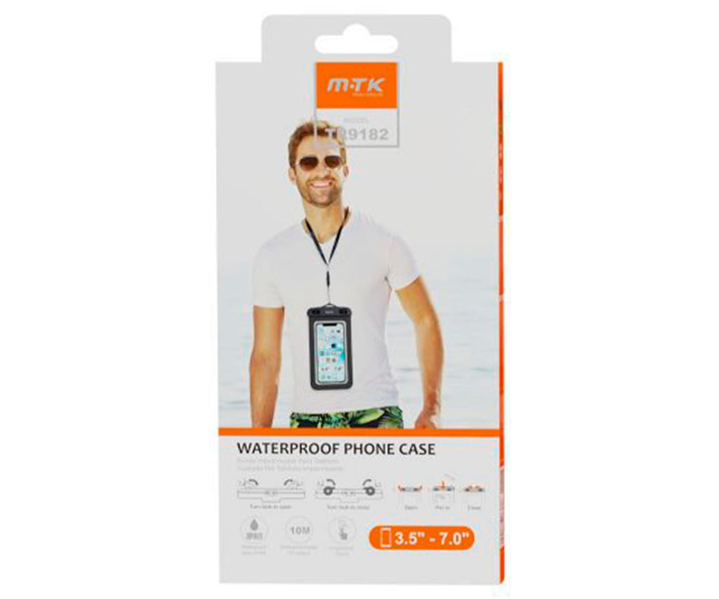JC FUNDA IMPERMEABLE CON CORREA NEGRA / UNIVERSAL HASTA 7" - detalle