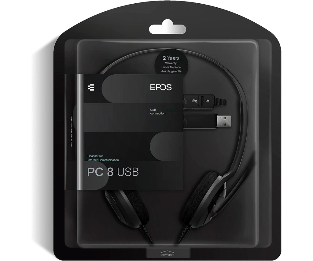 EPOS SENNHEISER PC 8 USB BLACK / AURICULARES ONEAR CON CABLE - detalle