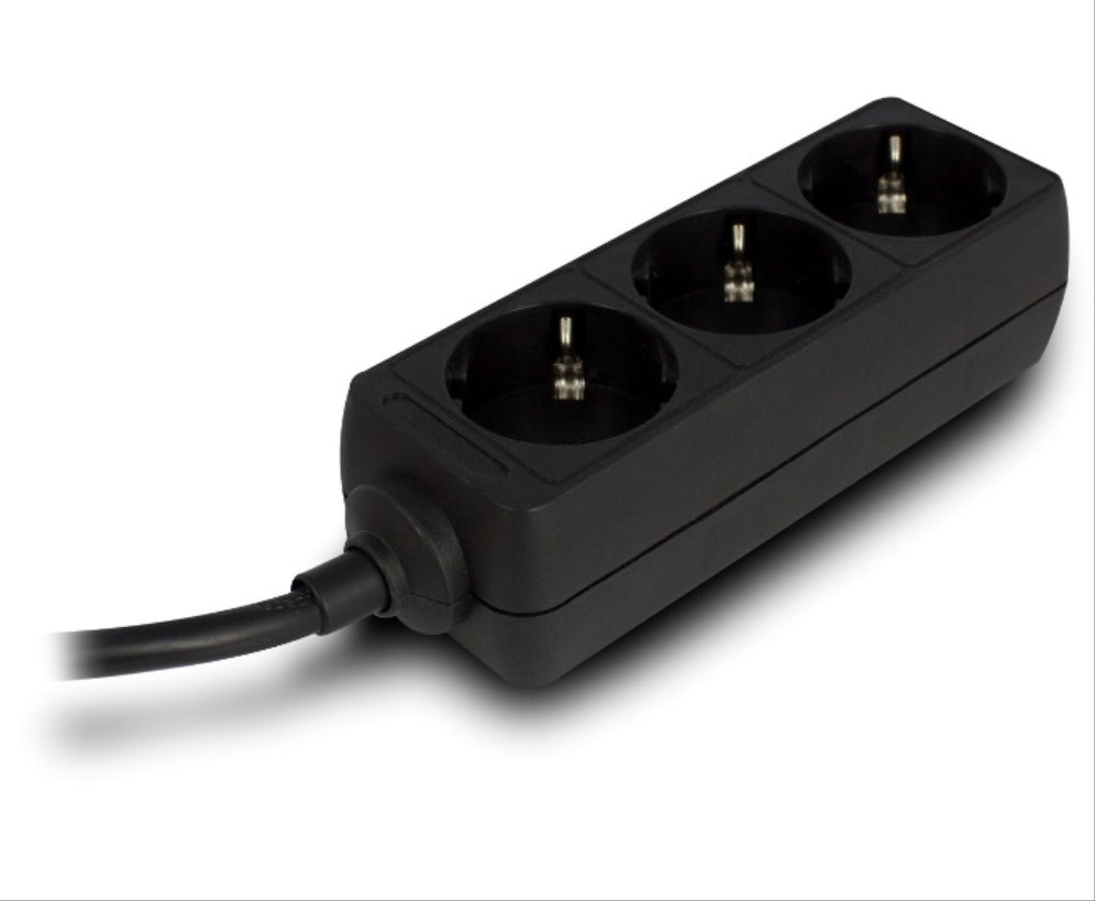 Ewent EW3959 base múltiple 1.5 m 3 salidas AC Interior Negro