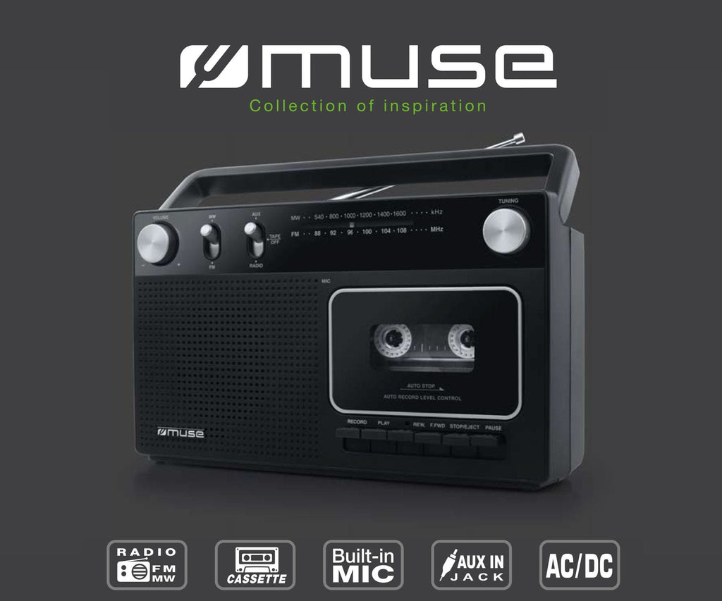 MUSE M152R NEGRO / RADIO CASSETTE PORTÁTIL - detalle