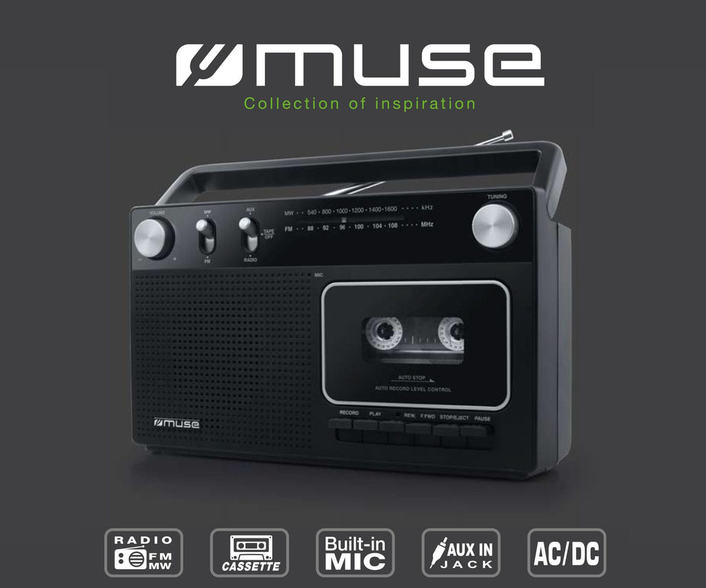 MUSE M152R NEGRO / RADIO CASSETTE PORTÁTIL - detalle