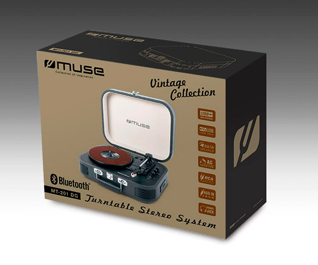 MUSE MT-201 BTG LIGHT GREY / TOCADISCOS CON ALTAVOCES - detalle