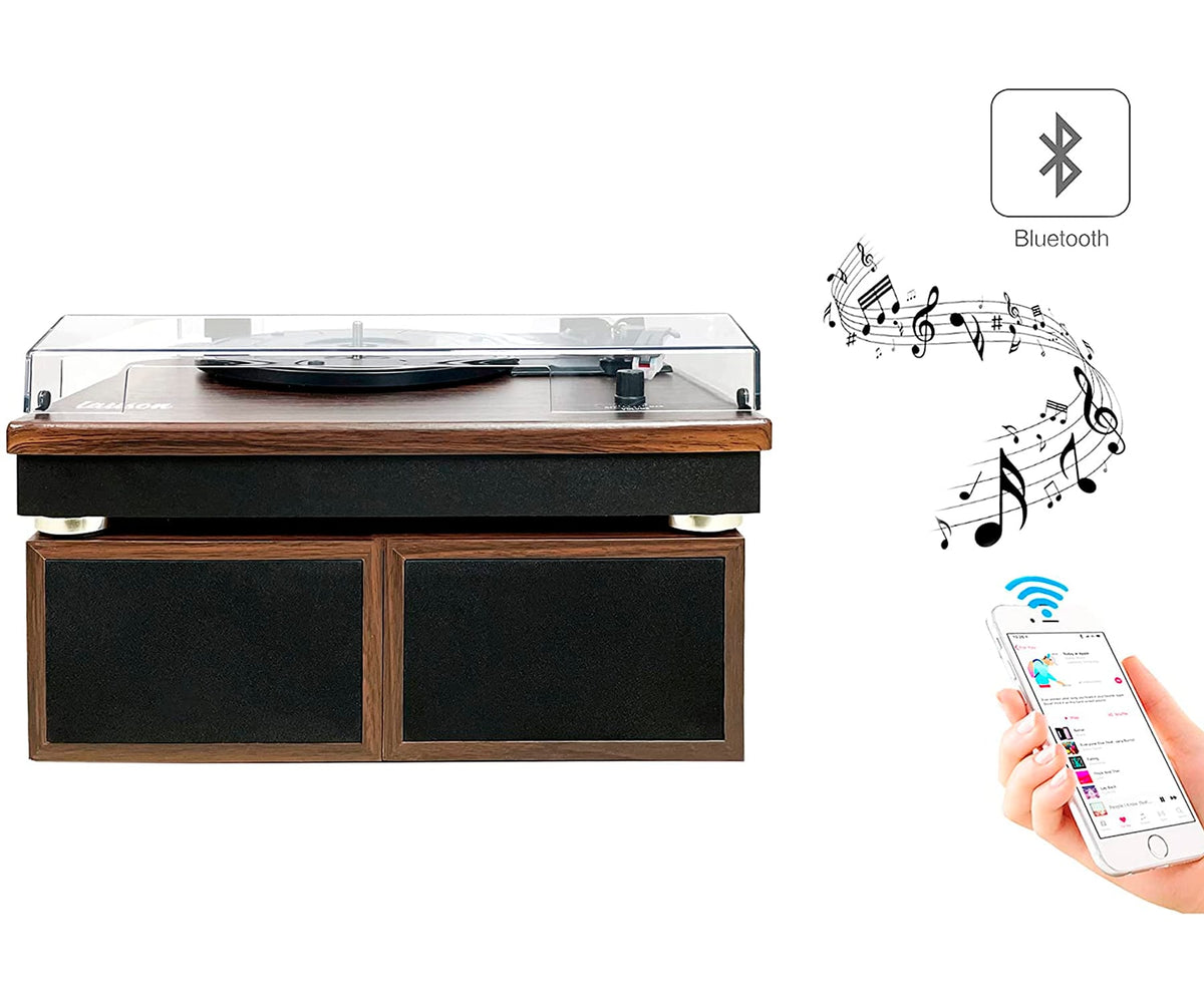 LAUSON CL617 NOGAL TOCADISCOS CON ALTAVOCES EXTERNOS - detalle
