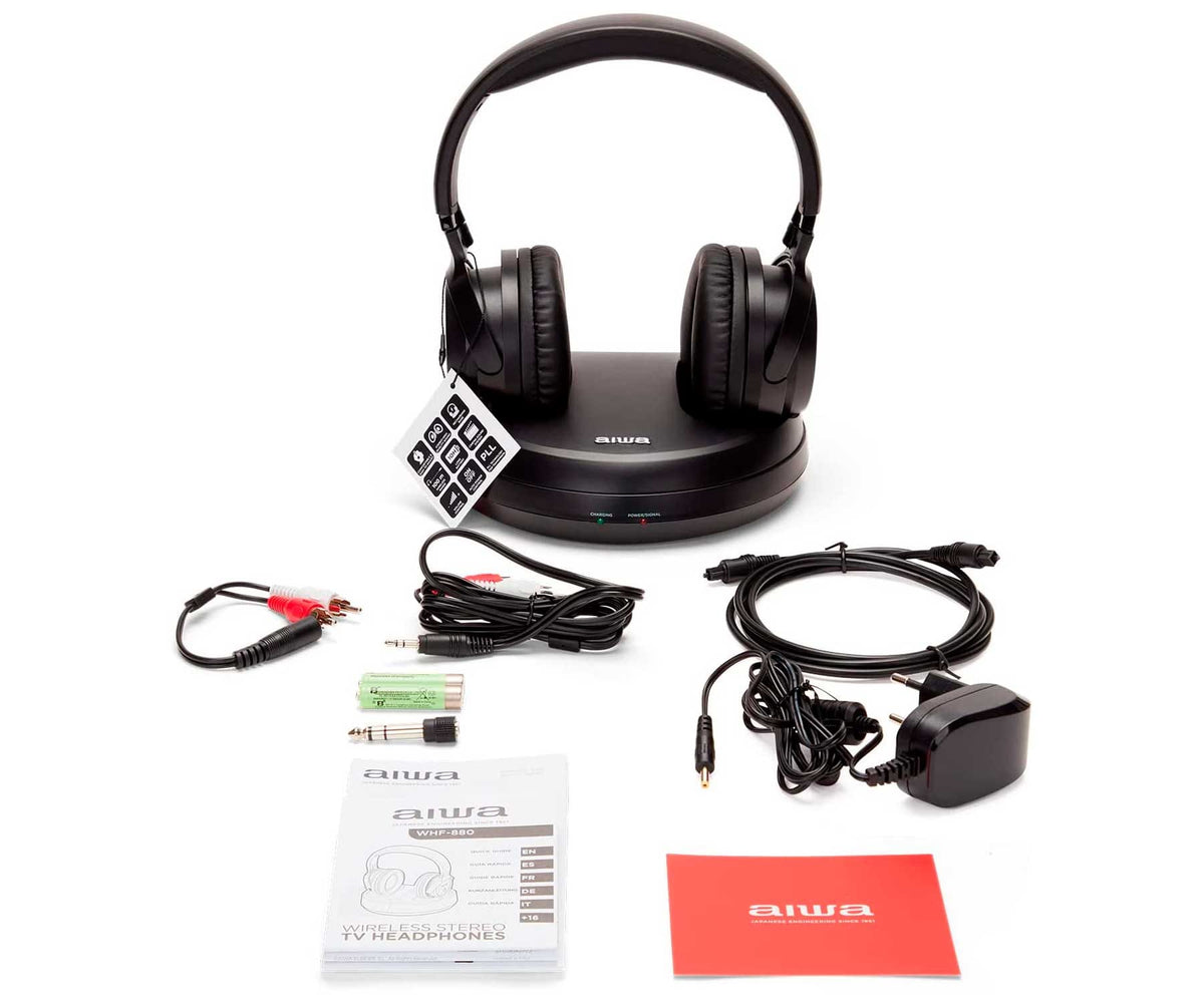 AIWA WHF-930D BLACK / AURICULARES OVEREAR INALÁMBRICOS RF - detalle