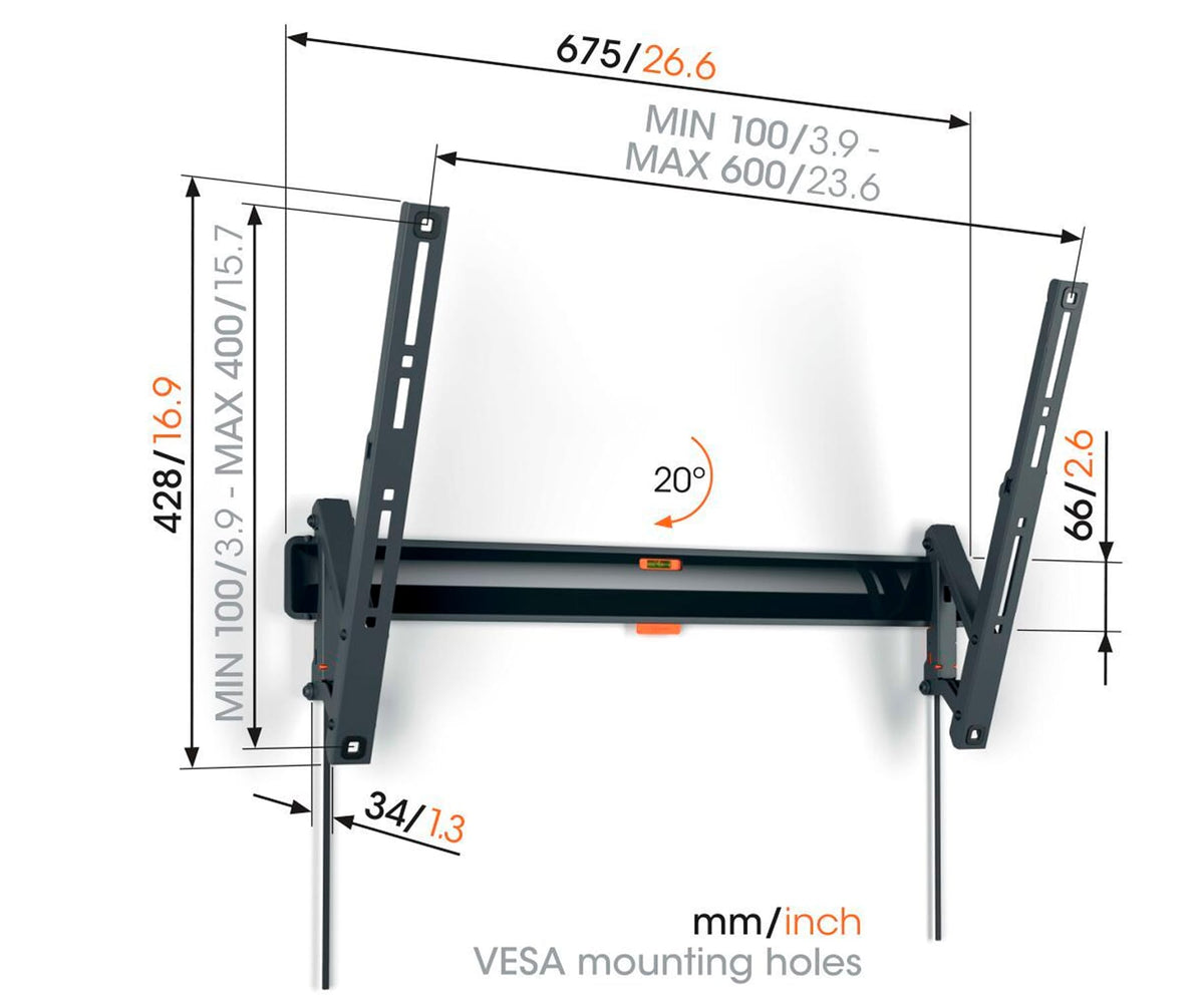 VOGEL'S TVM 3613 SOPORTE DE PARED PARA TV / 40" A 77" - detalle