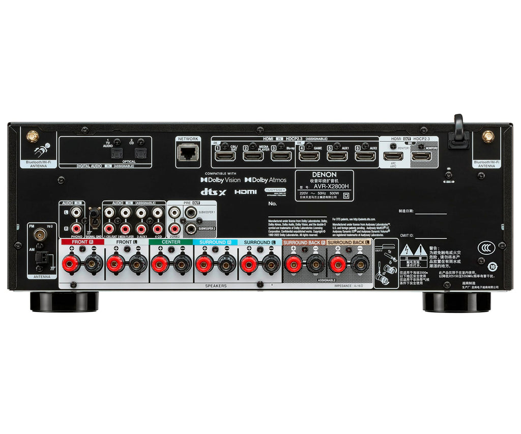 DENON AVR-X2800H BLACK / RECEPTOR AV 5.2.2CH O 7.2CH 1050W 8K - detalle
