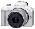 CANON EOS R50 WHITE + OBJETIVO CANON RF-S 18-45MM IS STM / CÁMARA MIRRORLESS