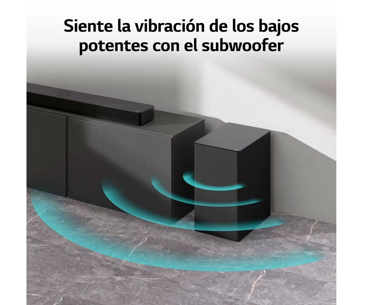 LG SC9S BLACK / BARRA DE SONIDO CON SUBWOOFER INALÁMBRICO 400W 3.1.3CH - detalle