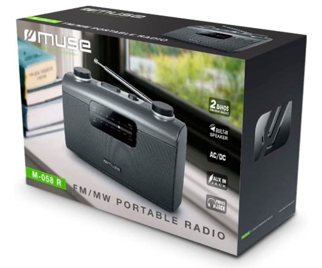 MUSE M-058 R GRIS / RADIO PORTÁTIL - detalle