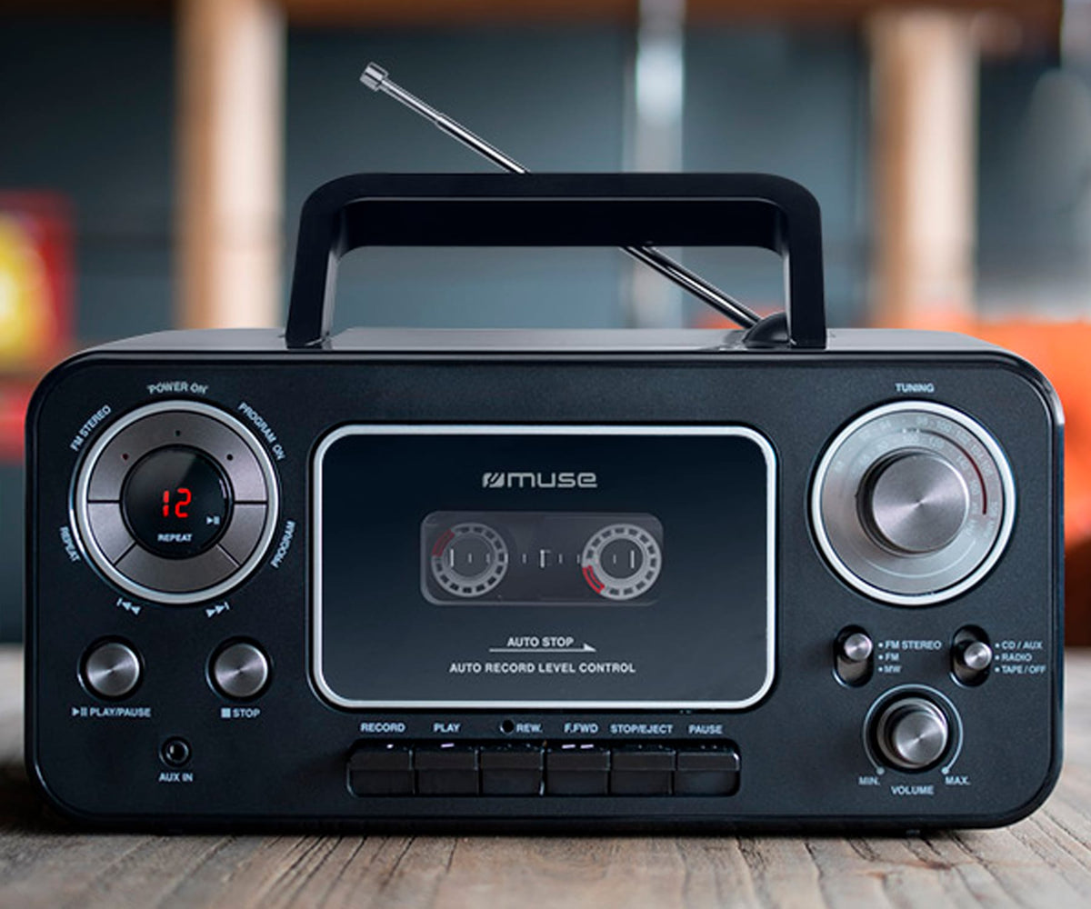 MUSE M-182 RDC BLACK / RADIO CD Y K7 PORTÁTIL - detalle