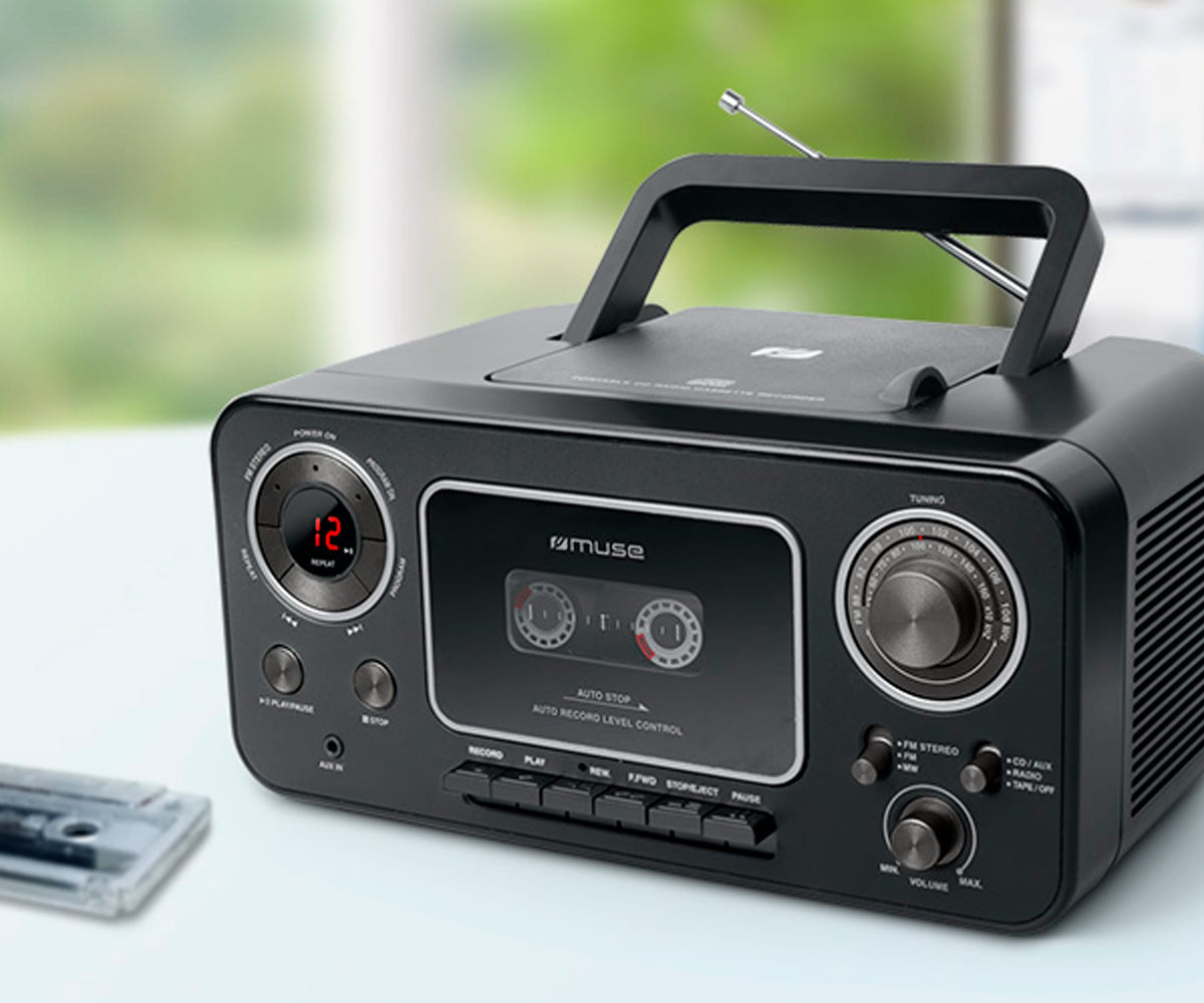 MUSE M-182 RDC BLACK / RADIO CD Y K7 PORTÁTIL - detalle