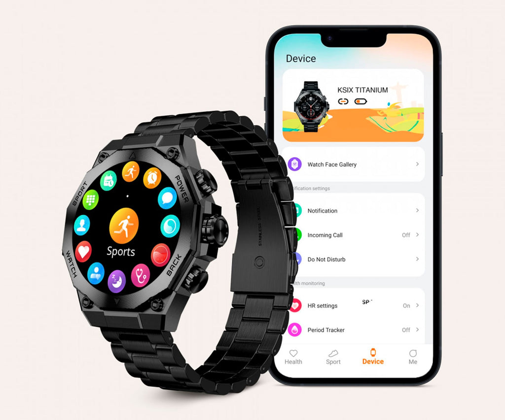 KSIX TITANIUM BLACK / SMARTWATCH 1.43" - detalle